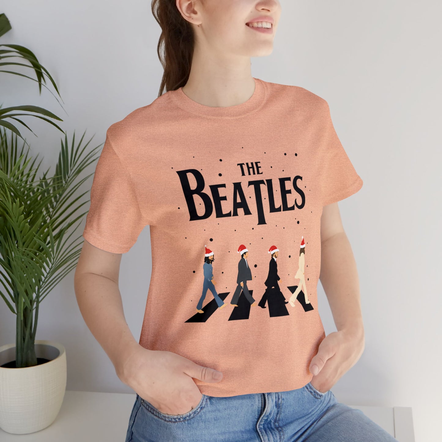 The Beatles Abbey Road Santas Unisex Jersey Short Sleeve Tee Shirt