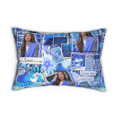 Olivia Rodrigo Blue Aesthetic Collage Polyester Lumbar Pillow
