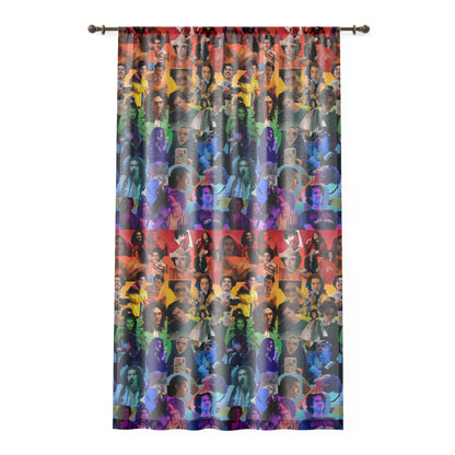 Conan Grey Rainbow Photo Collage Window Curtain