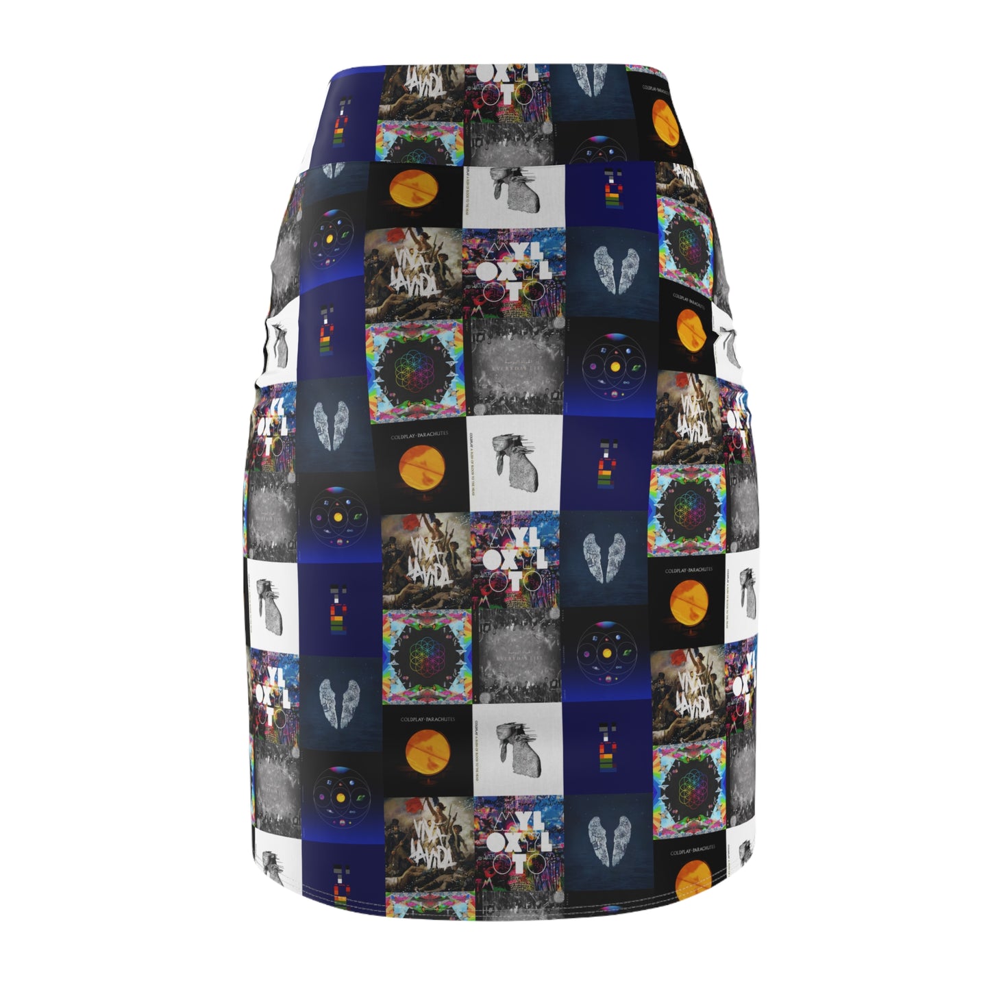 Colplay Album Cover Collage Women's Pencil Skirt