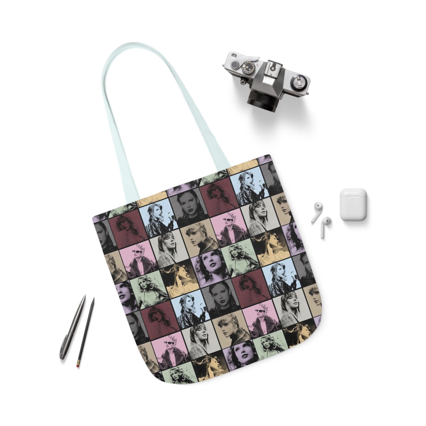 Taylor Swift Eras Collage Polyester Canvas Tote Bag