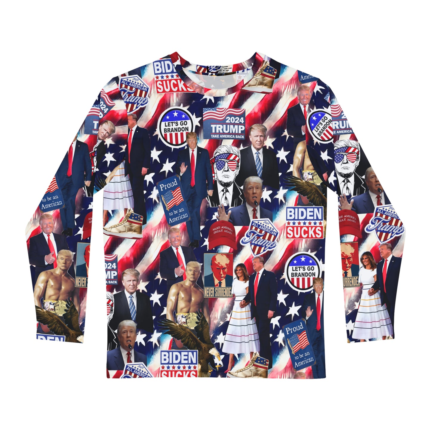 Donald Trump 2024 MAGA Montage Men's Long Sleeve Shirt