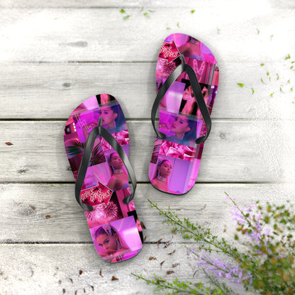 Ariana Grande 7 Rings Collage Flip Flops