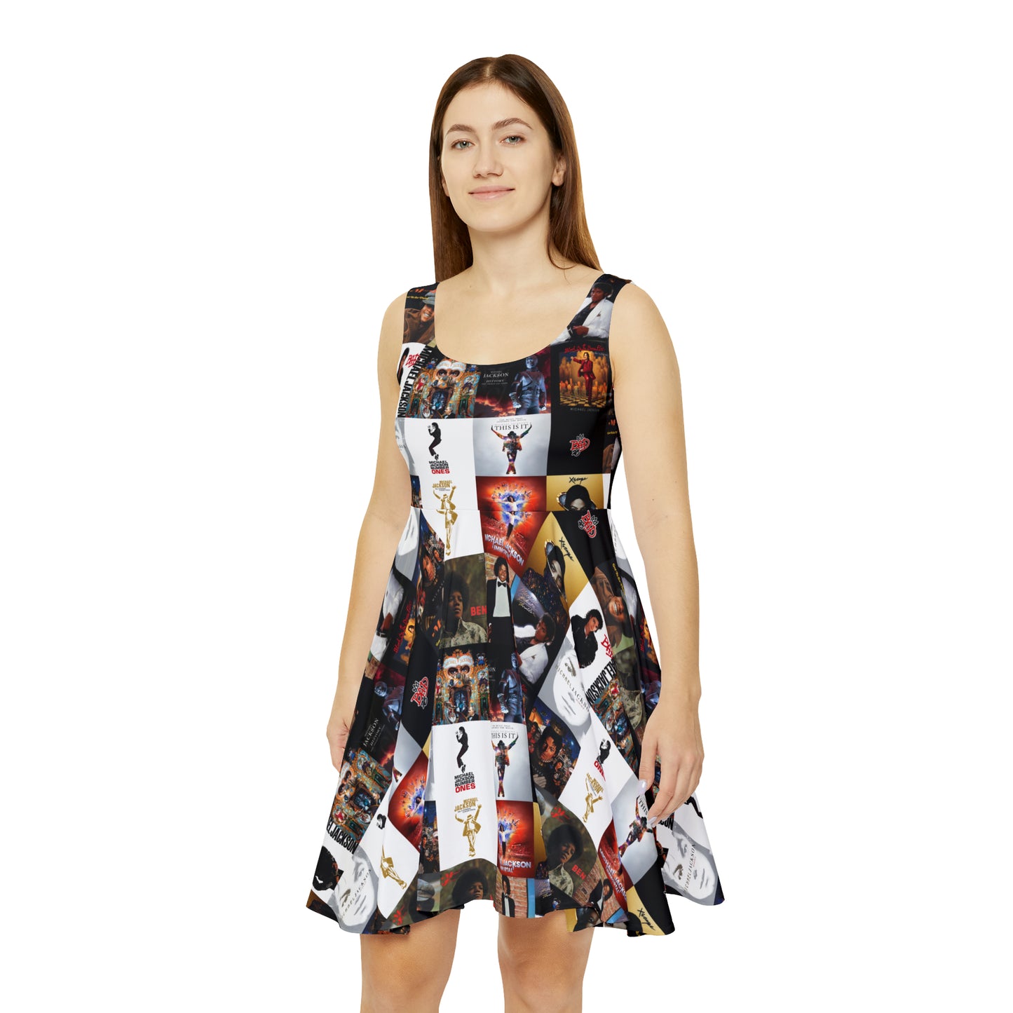 Michael Jackson Album Cover Collage Women's Skater Dress