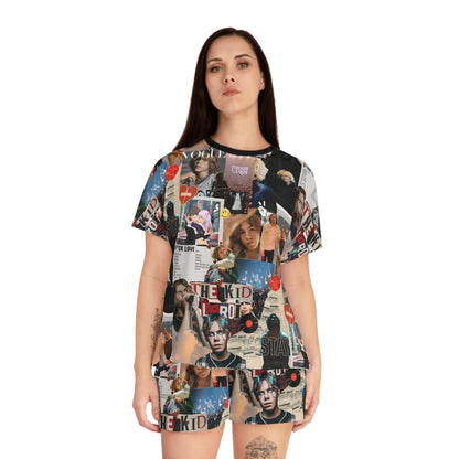 The Kid LAROI No Music No Life Collage Women's Short Pajama Set