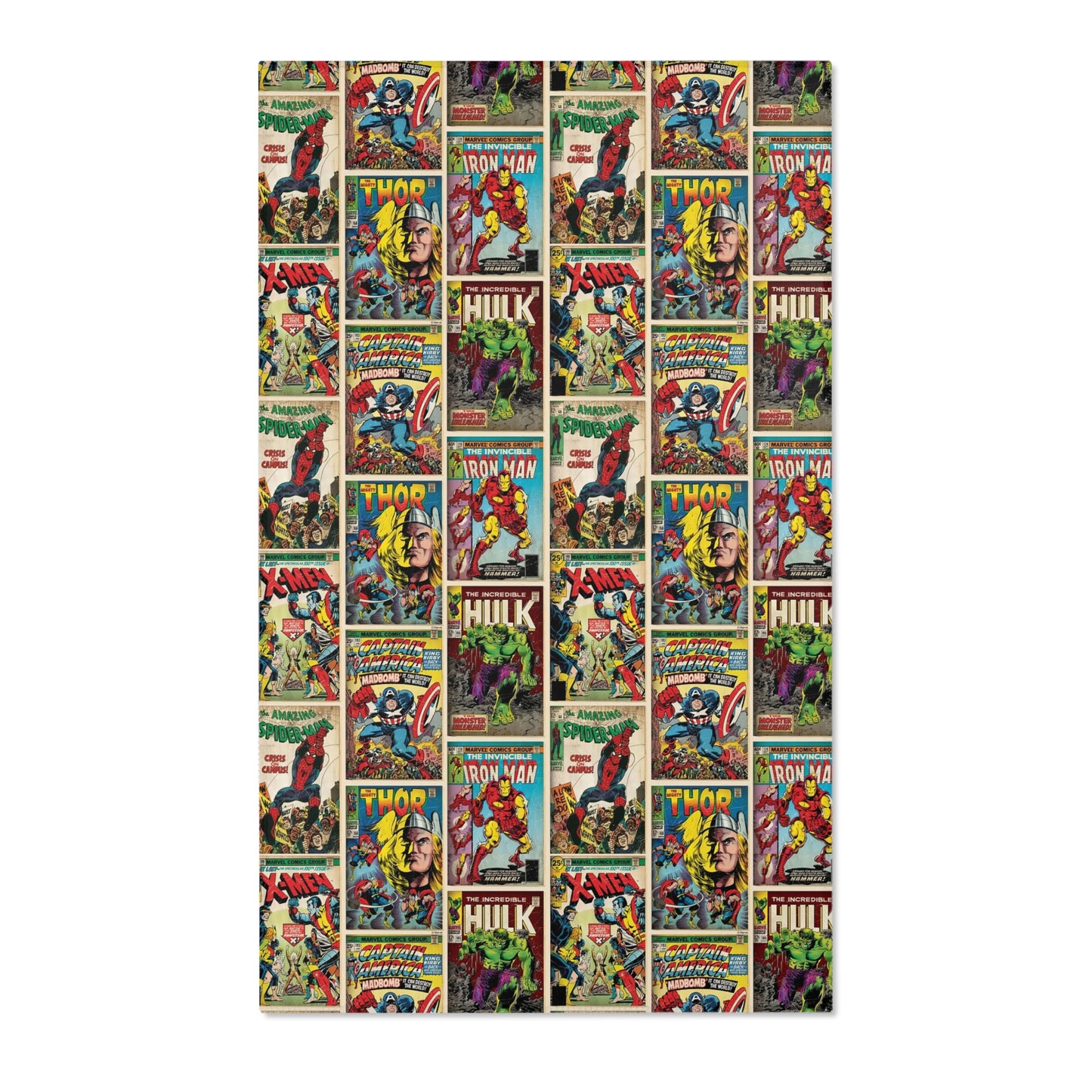 Marvel Comic Book Cover Collage Area Rug
