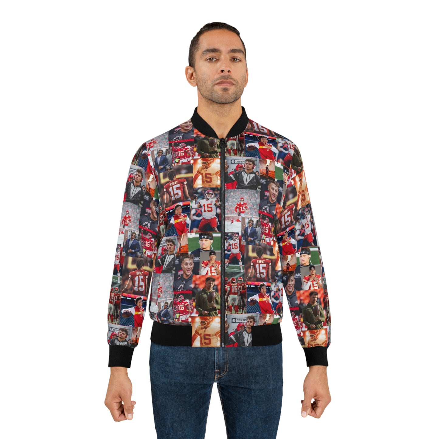 Patrick Mahomes Chiefs MVPAT Photo Collage Men's Bomber Jacket