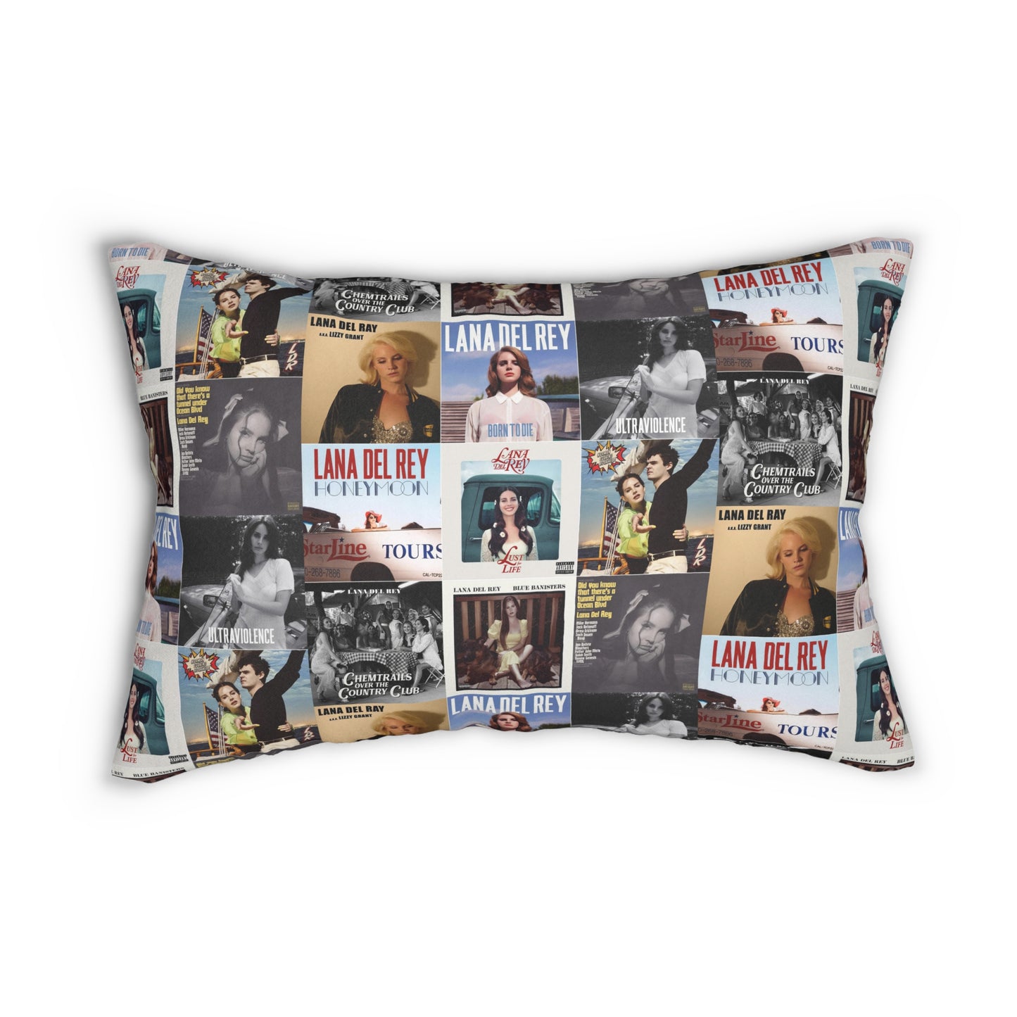 Lana Del Rey Album Cover Collage Polyester Lumbar Pillow