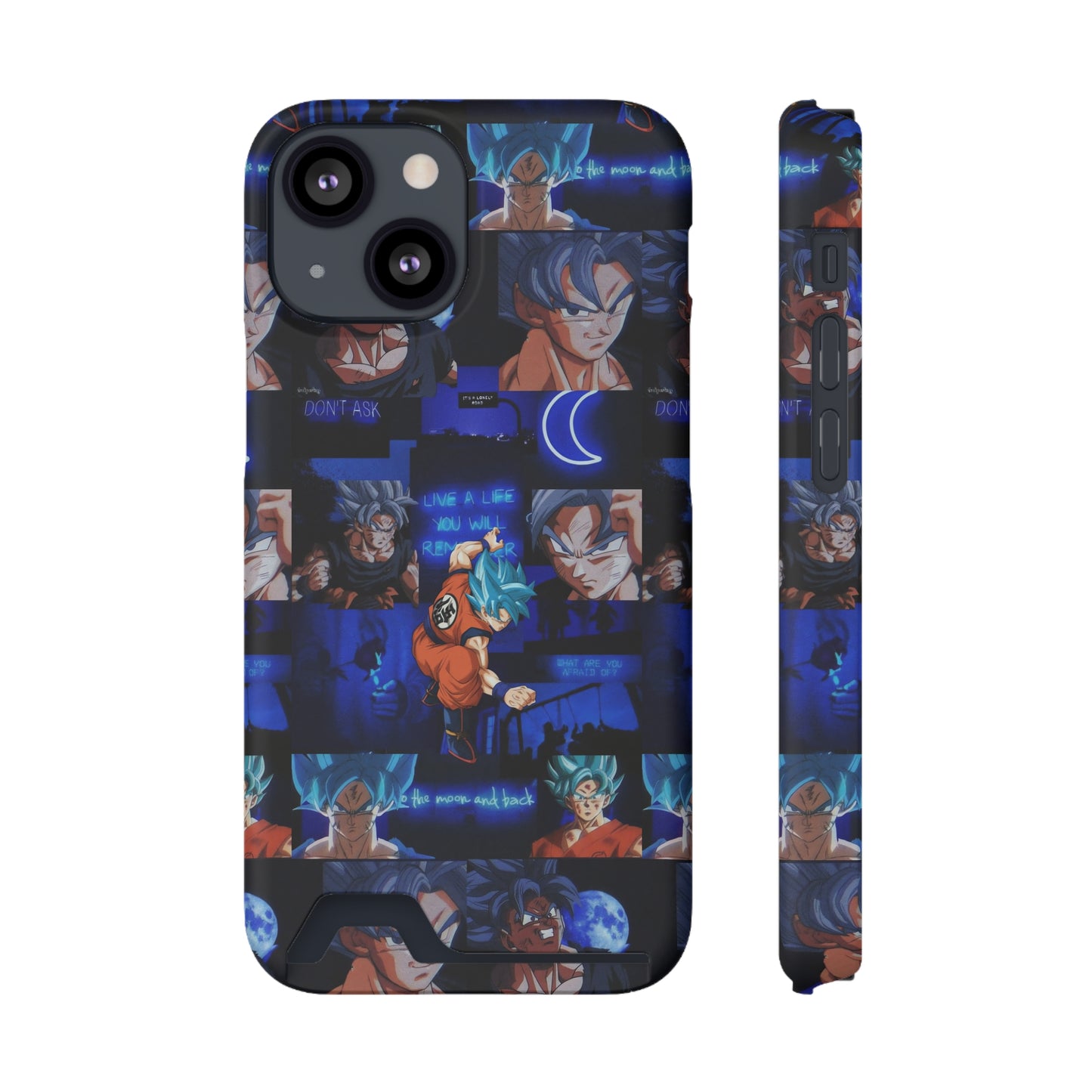 Dragon Ball Z Saiyan Moonlight Collage Phone Case With Card Holder