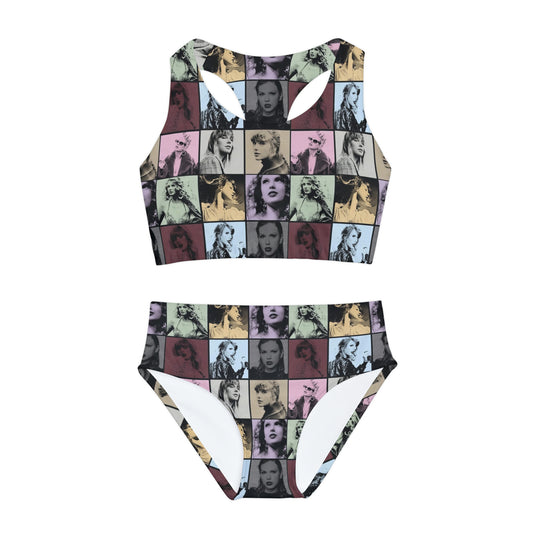 Taylor Swift Eras Collage Girls Two Piece Swimsuit