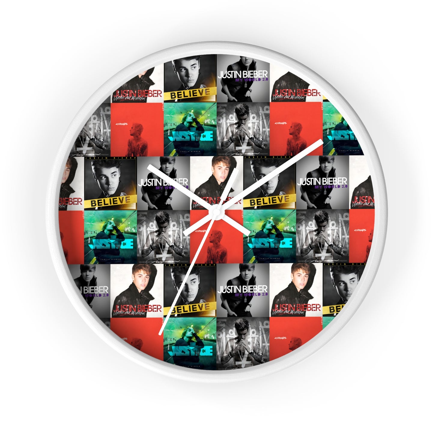 Justin Bieber Album Cover Collage Wall Clock