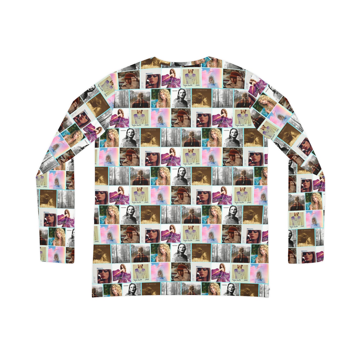 Taylor Swift Album Art Collage Pattern Women's Long Sleeve V-neck Shirt