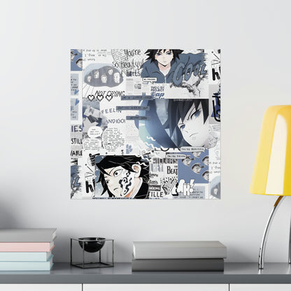 Demon Slayer Giyu Aesthetic Collage Matte Vertical Poster