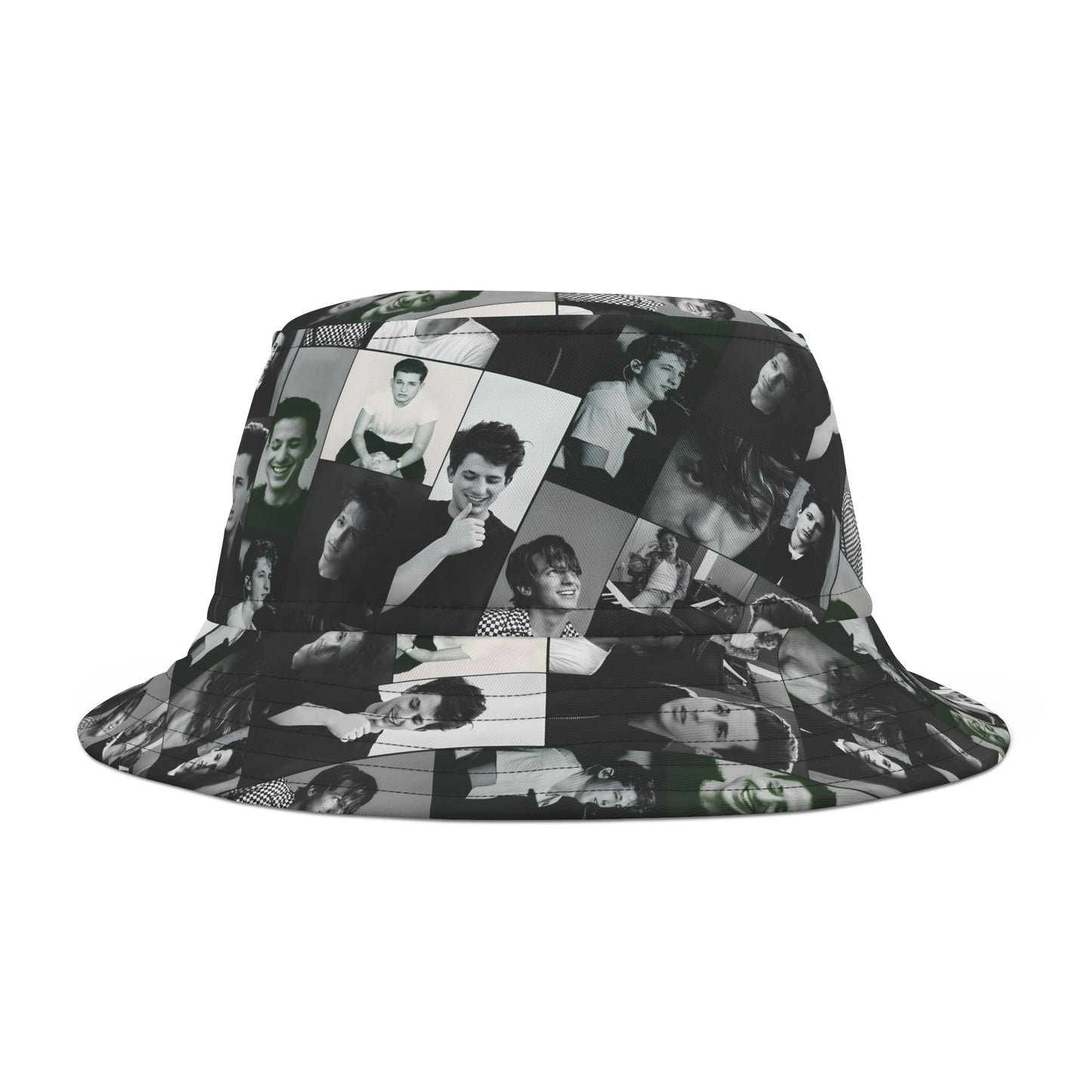 Charlie Puth Black And White Portraits Collage Bucket Hat
