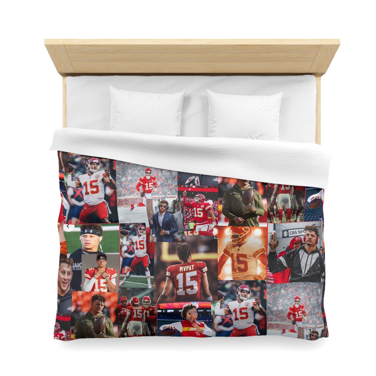 Patrick Mahomes Chiefs MVPAT Photo Collage Microfiber Duvet Cover