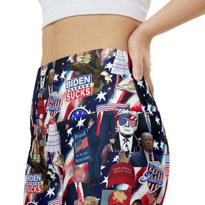 Donald Trump 2024 MAGA Montage Women's Workout Shorts