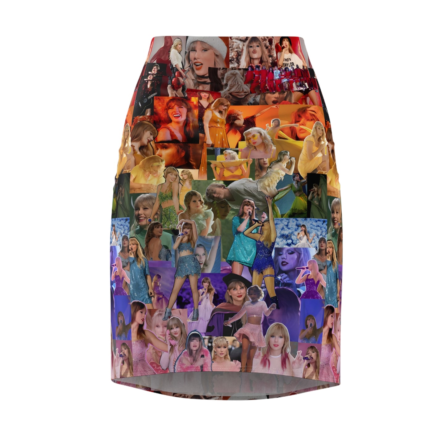 Taylor Swift Rainbow Photo Collage Women's Pencil Skirt