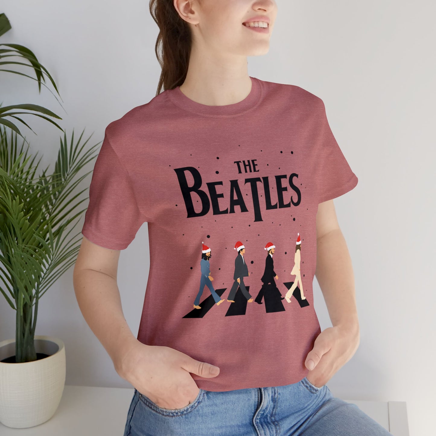 The Beatles Abbey Road Santas Unisex Jersey Short Sleeve Tee Shirt