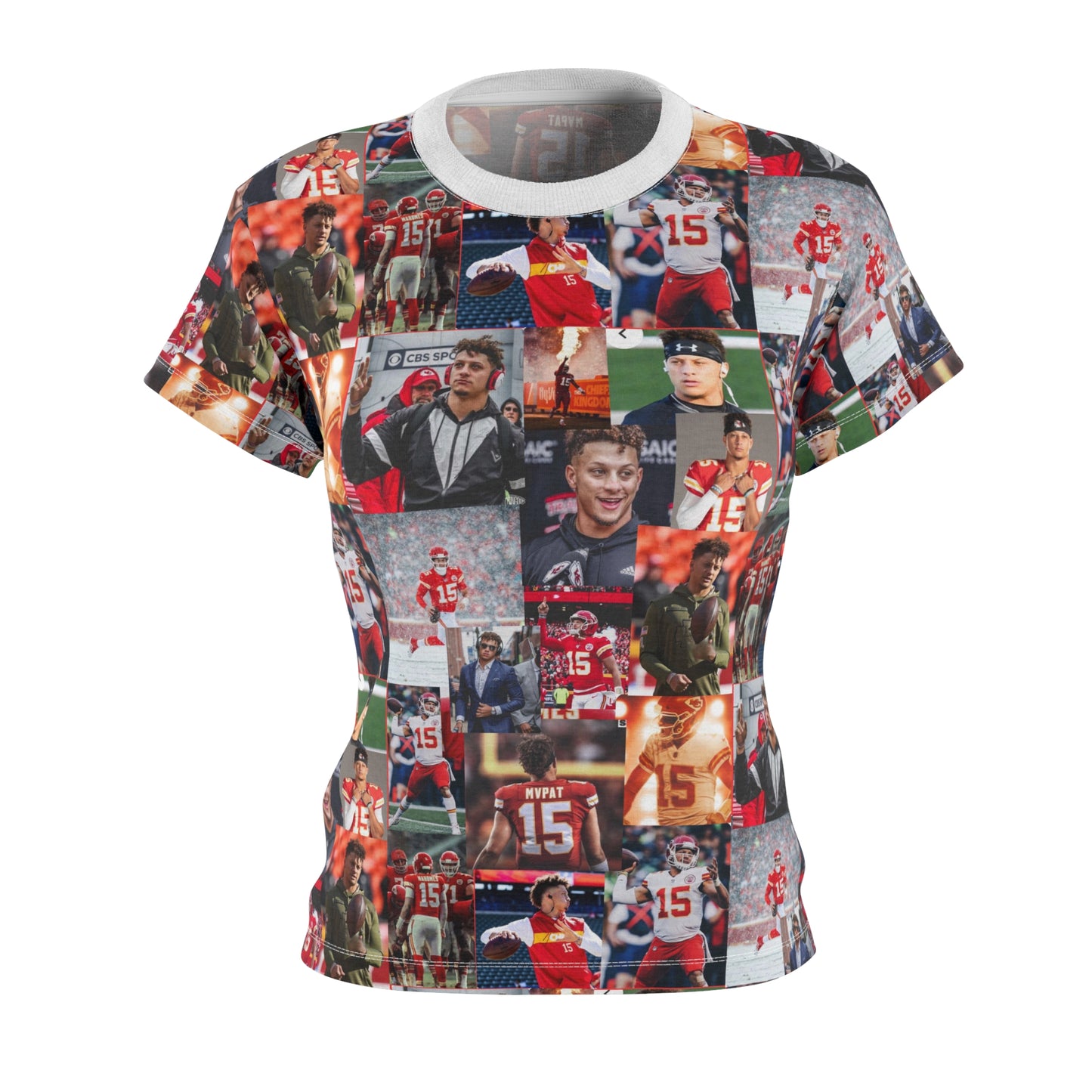 Patrick Mahomes Chiefs MVPAT Photo Collage Women's Cut & Sew Tee