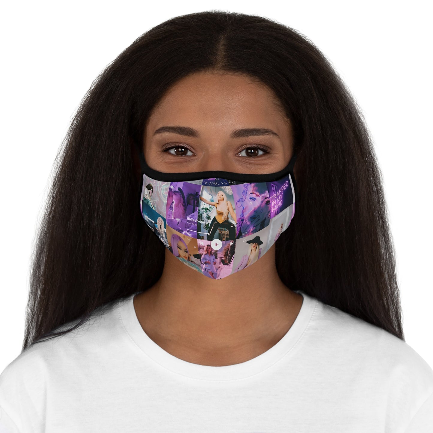 Ava Max Belladonna Photo Collage Fitted Polyester Face Mask