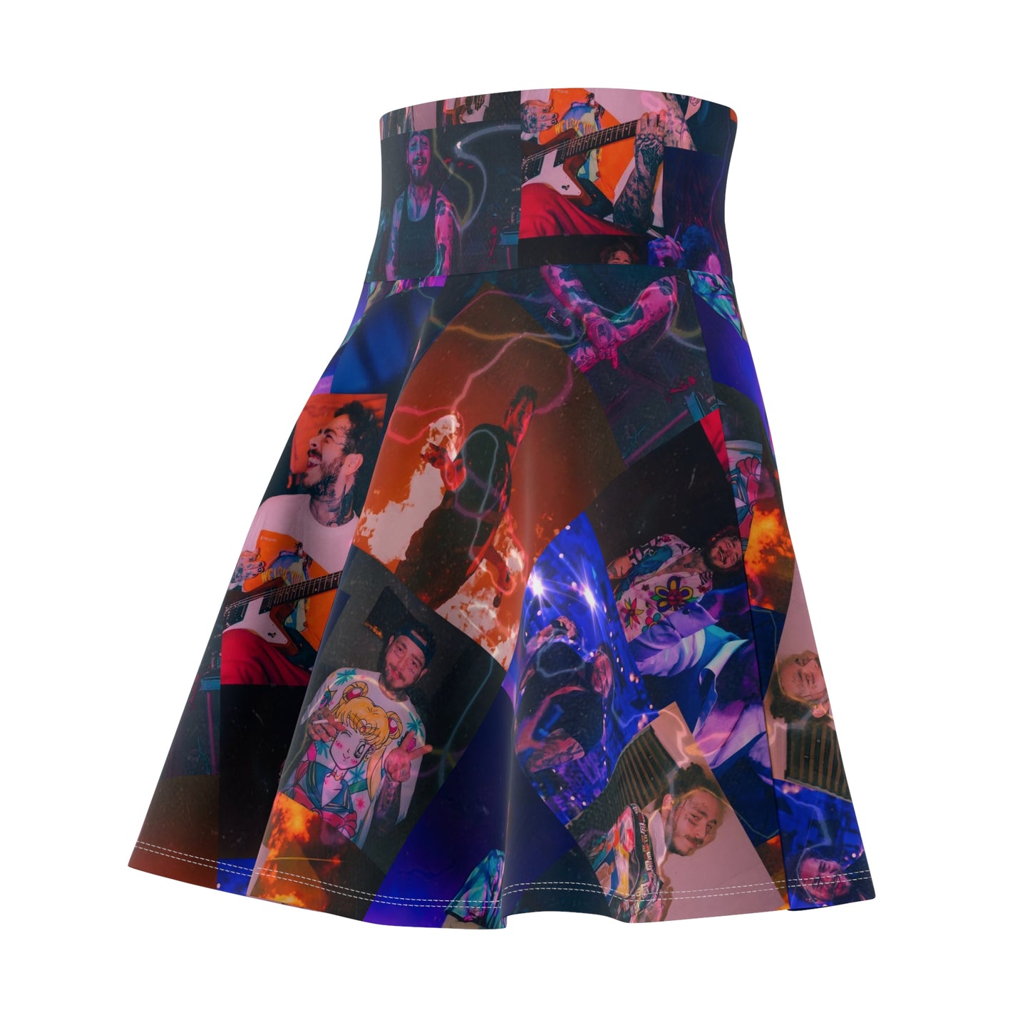 Post Malone Lightning Photo Collage Women's Skater Skater Skirt