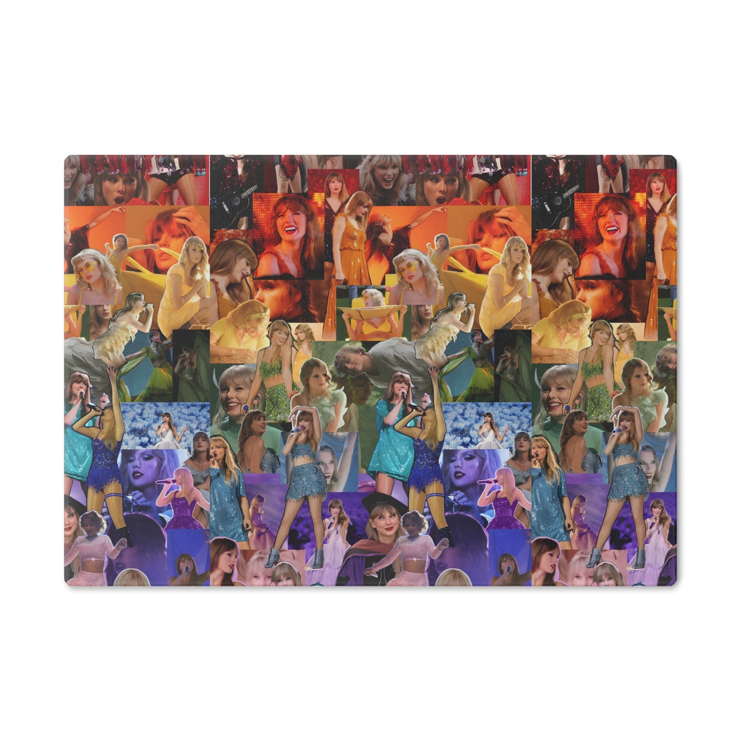 Taylor Swift Rainbow Photo Collage Cutting Board