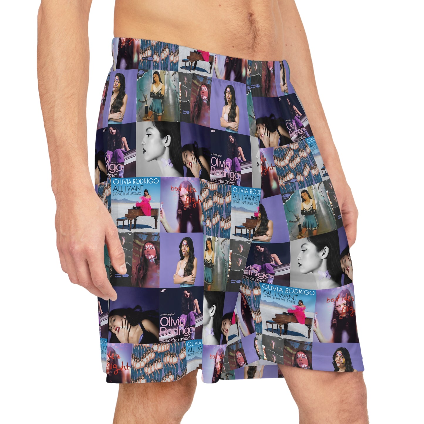 Olivia Rodrigo Album Art Collage Basketball Shorts