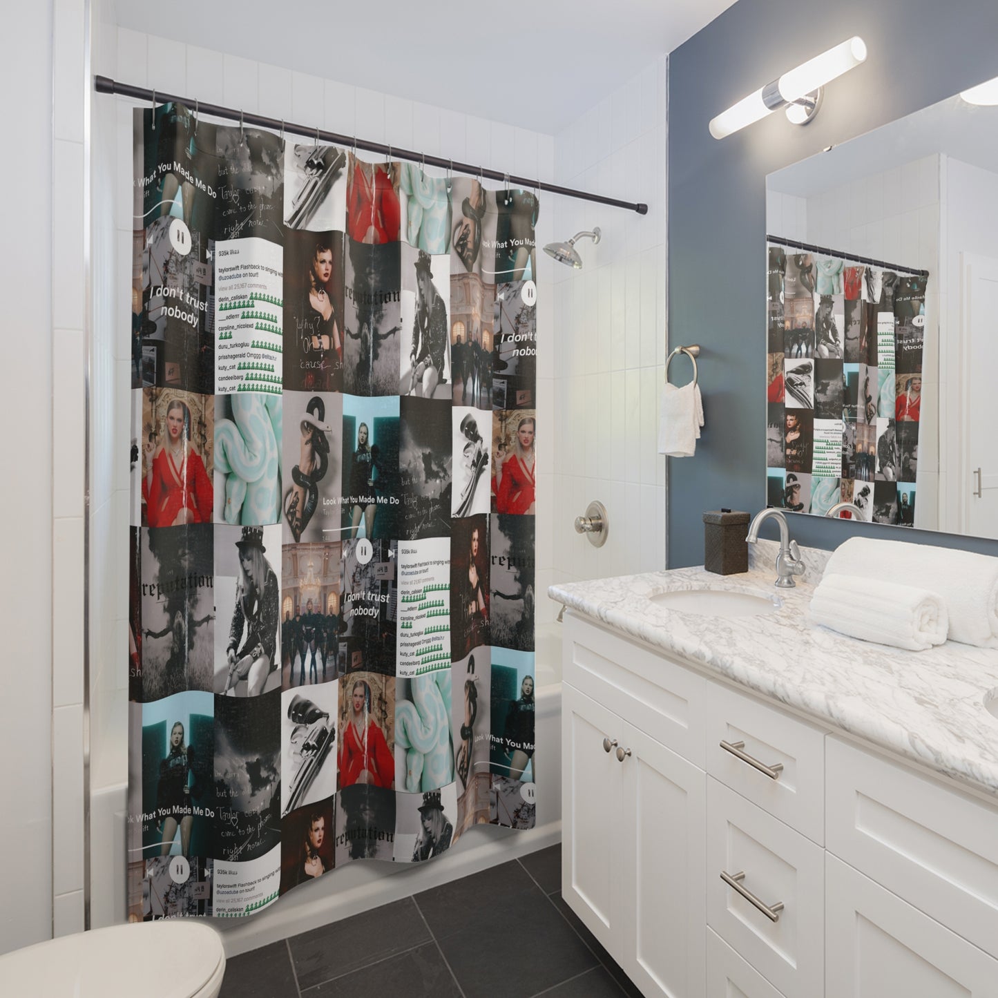 Taylor Swift Reputation Look What You Made Me Do Mosaic Shower Curtain