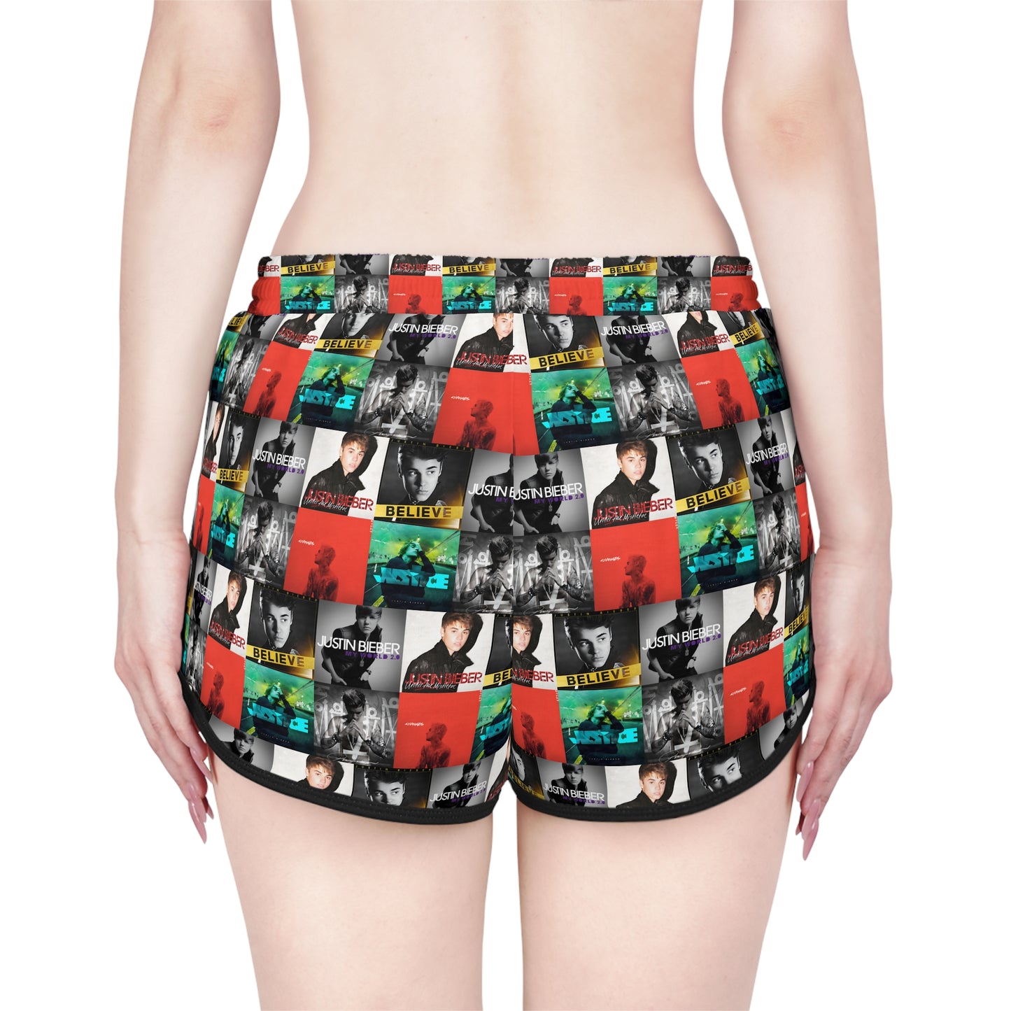 Justin Bieber Album Cover Collage Women's Relaxed Shorts