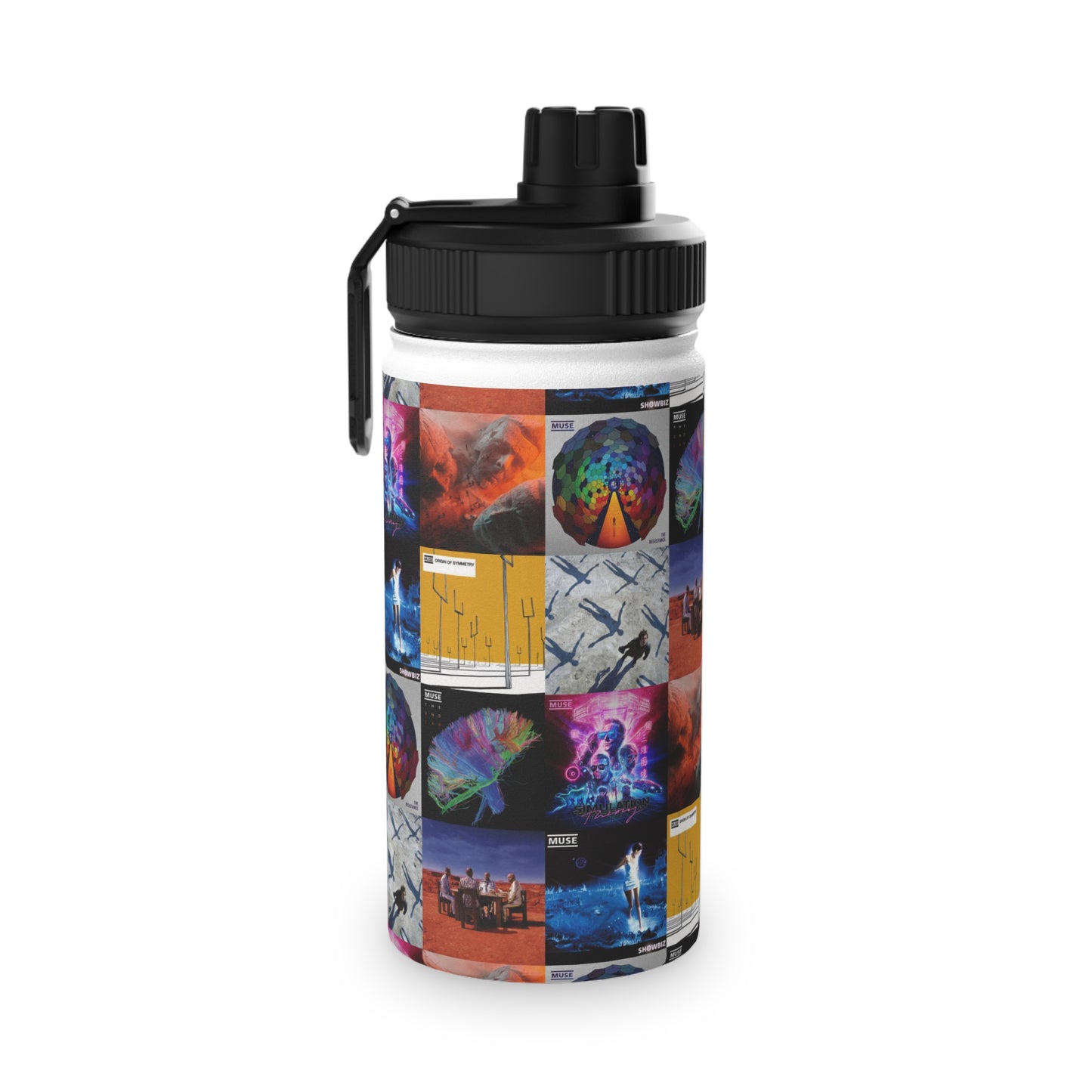 Muse Album Cover Collage Stainless Steel Sports Lid Water Bottle