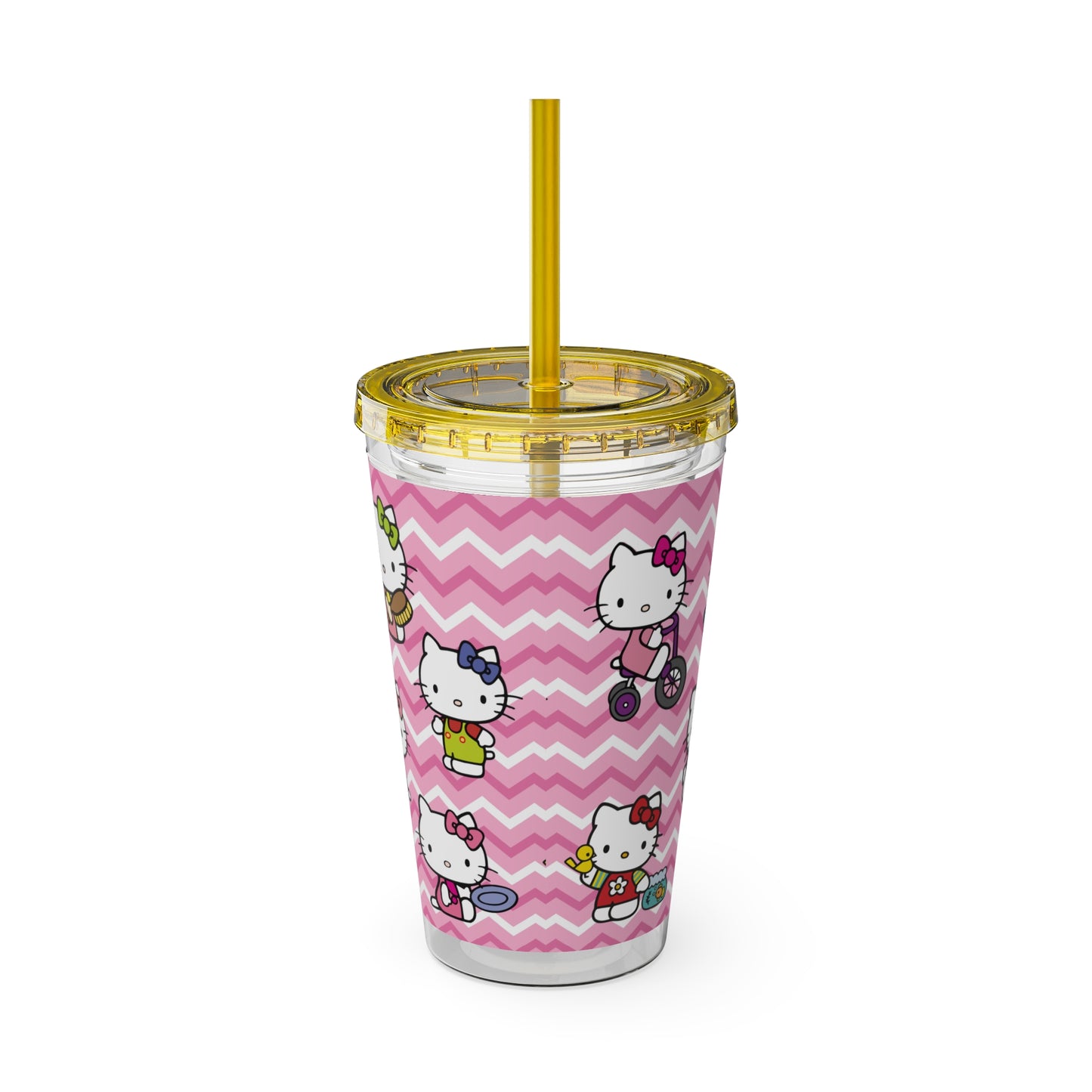 Hello Kitty Playtime Collage Sunsplash Tumbler with Straw