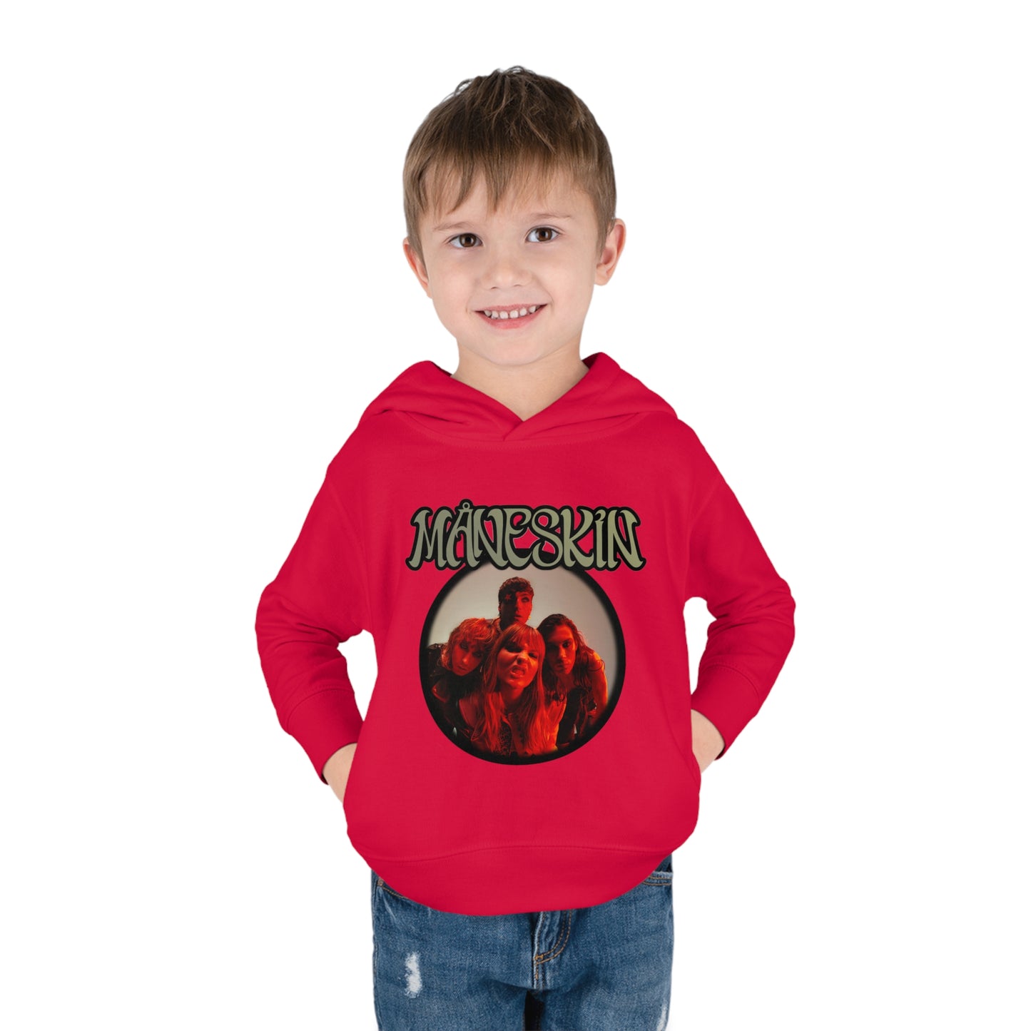 Måneskin Circular Group Photo Toddler Pullover Fleece Hoodie