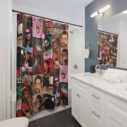 Post Malone Posty Love Photo Collage Shower Curtain