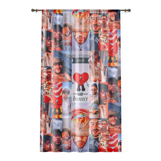 Bad Bunny Un Verano Sin Ti Photo Collage Window Curtain