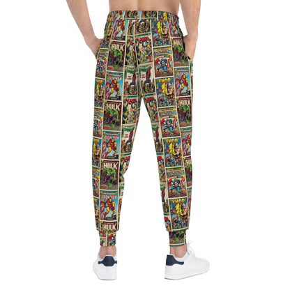Marvel Comic Book Cover Collage Athletic Jogger Sweatpants