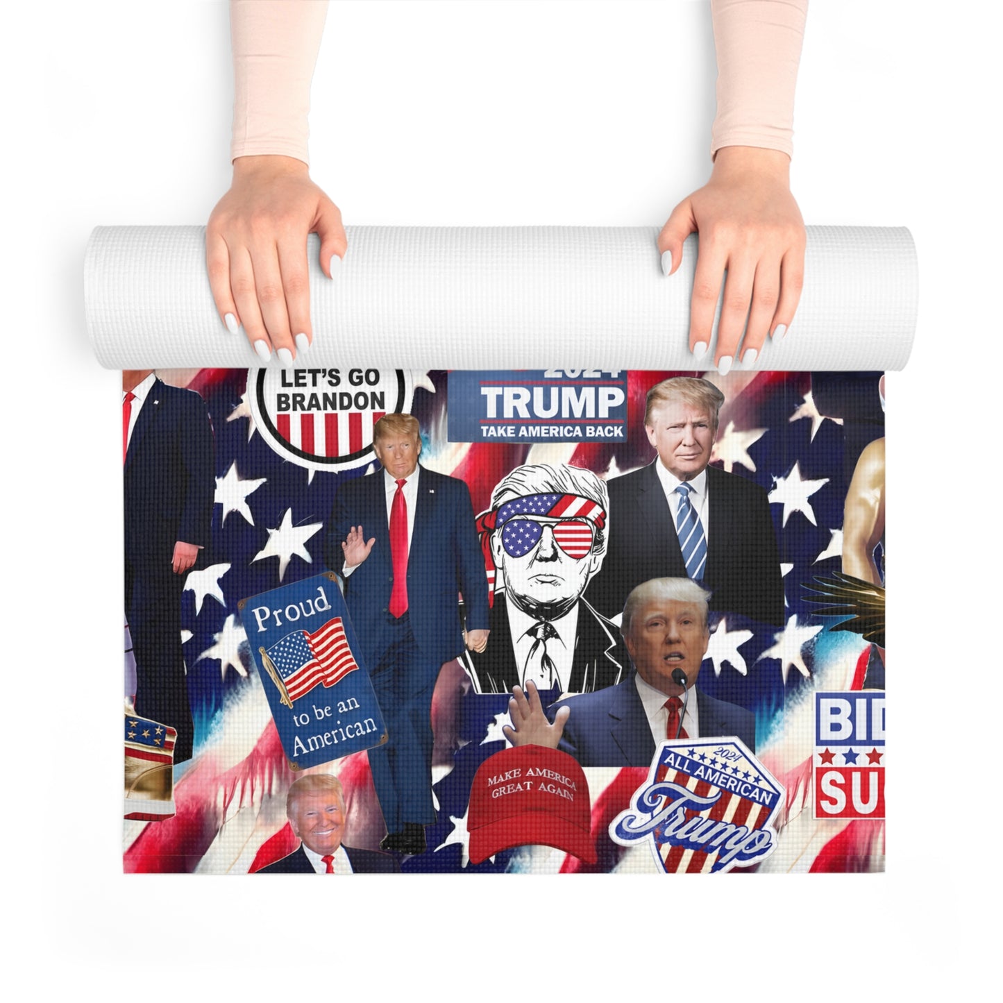 Donald Trump 2024 MAGA Montage Foam Yoga Mat