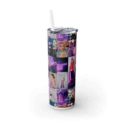 Ava Max Belladonna Photo Collage Skinny Tumbler with Straw