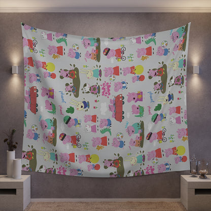 Peppa Pig Oink Oink Collage Printed Wall Tapestry