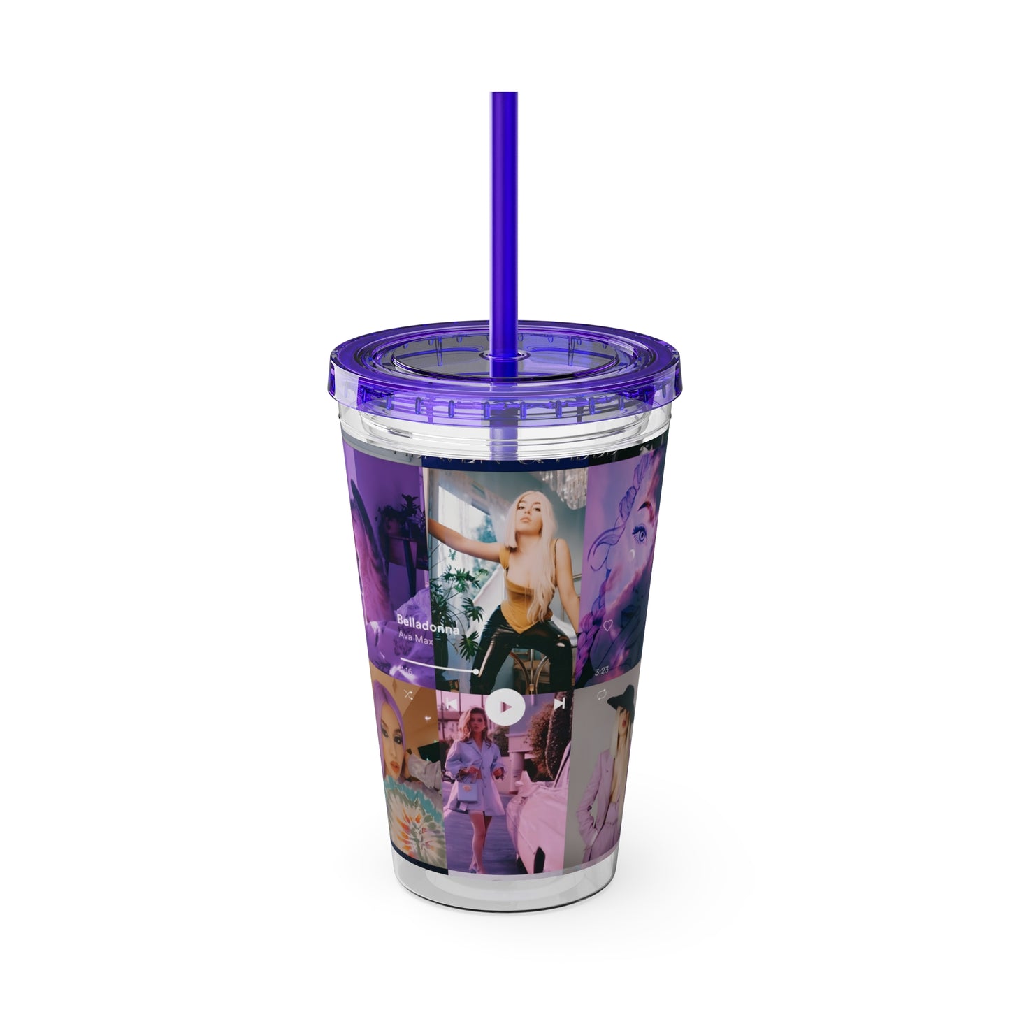 Ava Max Belladonna Photo Collage Sunsplash Tumbler with Straw