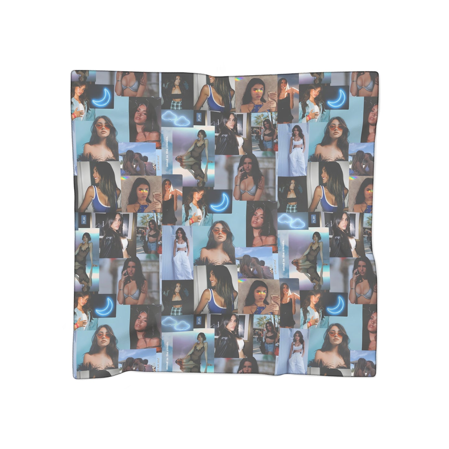 Madison Beer Mind In The Clouds Collage Polyester Scarf