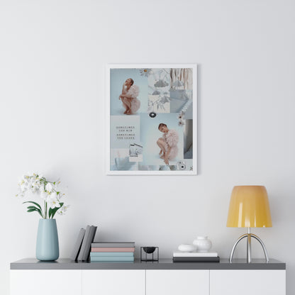 Olivia Rodrigo White Aesthetic Collage Framed Print