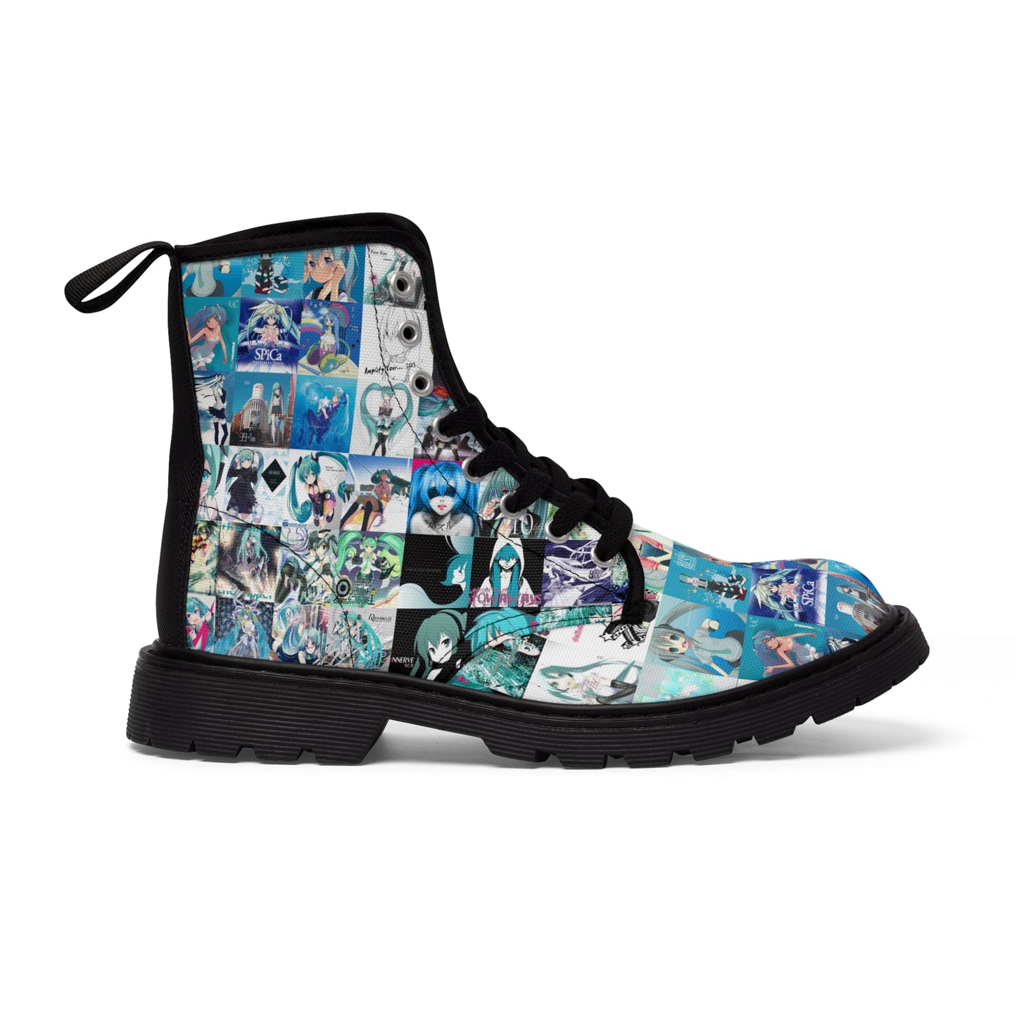 Hatsune Miku Album Cover Collage Women's Canvas Boots