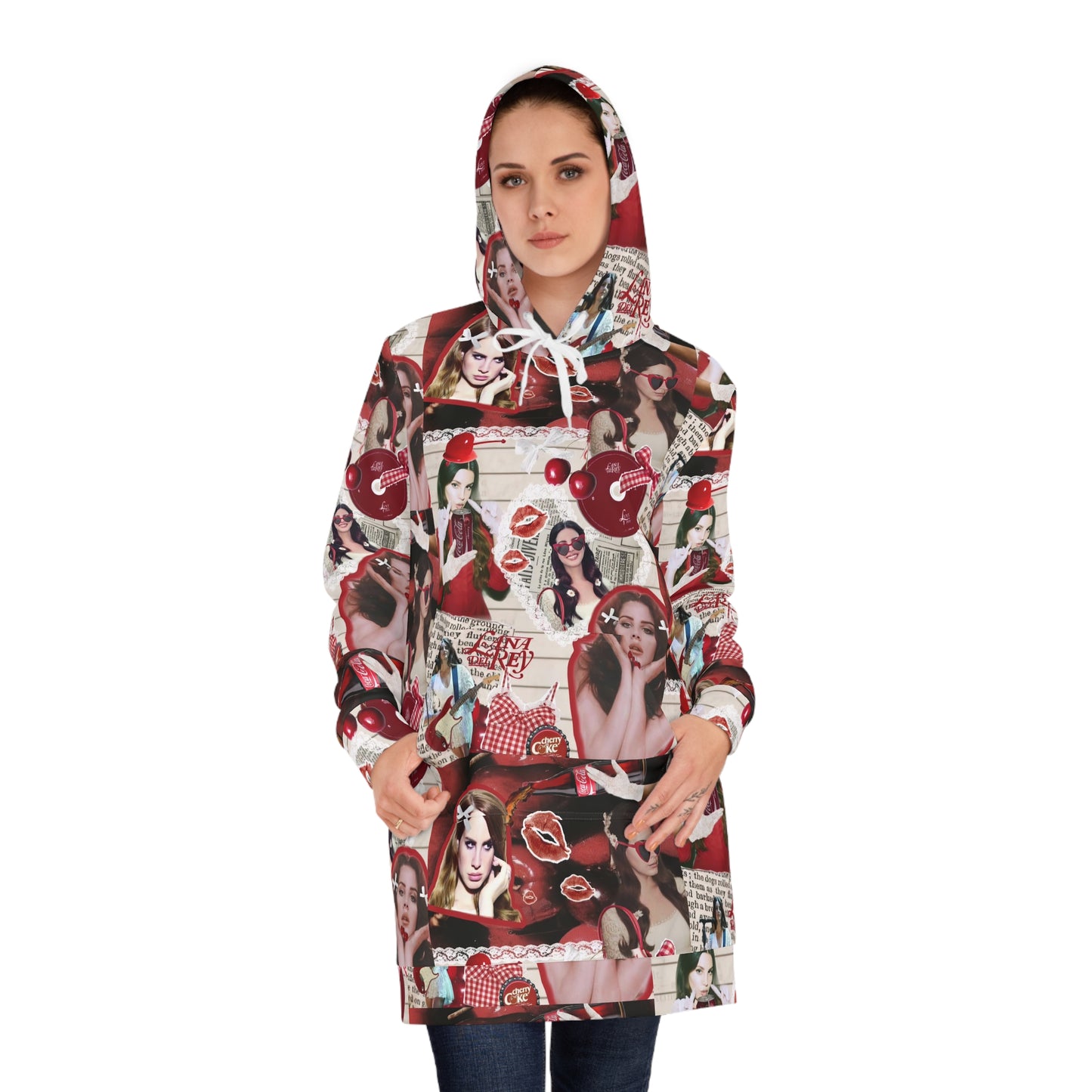 Lana Del Rey Cherry Coke Collage Women's Hoodie Dress