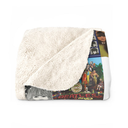 The Beatles Album Cover Collage Sherpa Fleece Blanket