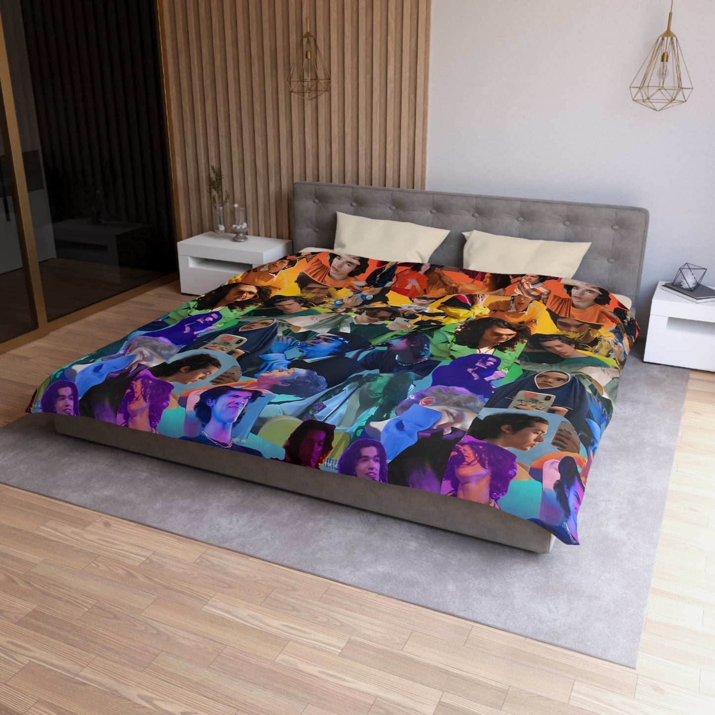 Conan Grey Rainbow Photo Collage Microfiber Duvet Cover