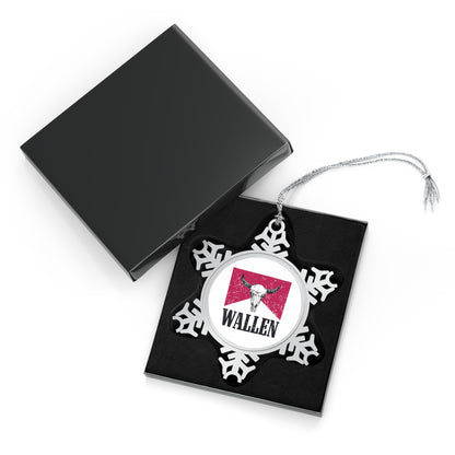 Morgan Wallen Marlboro Logo Pewter Snowflake Ornament