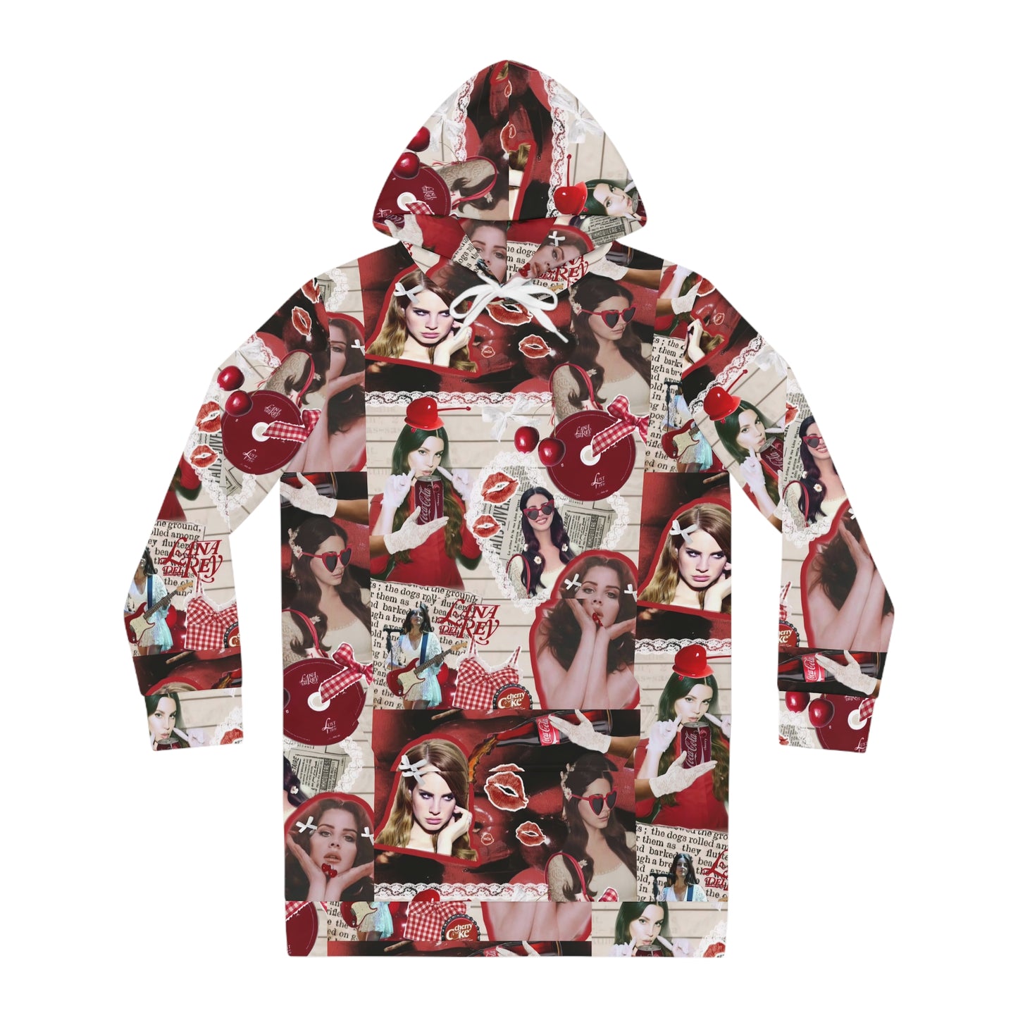 Lana Del Rey Cherry Coke Collage Women's Hoodie Dress