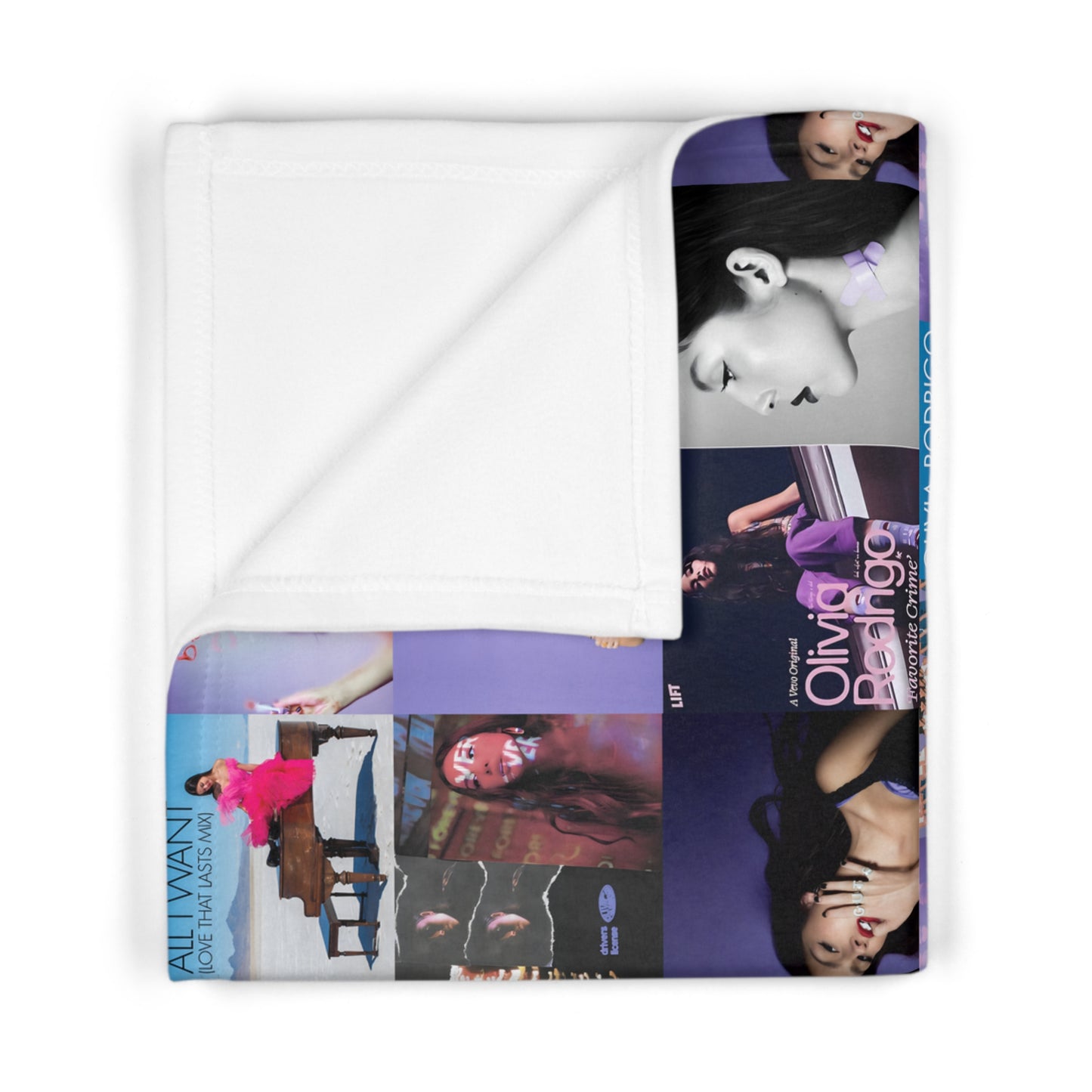 Olivia Rodrigo Album Cover Art Collage Soft Fleece Baby Blanket