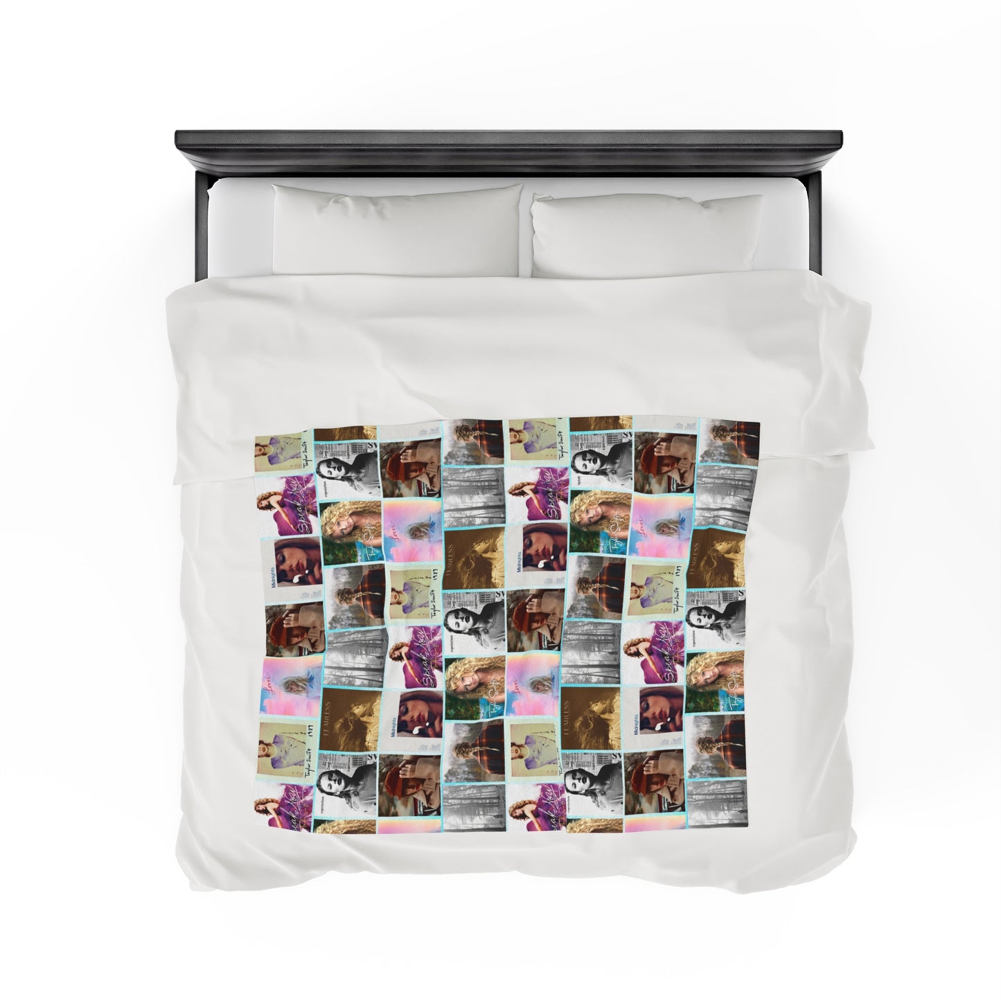 Taylor Swift Album Art Collage Pattern Velveteen Plush Blanket