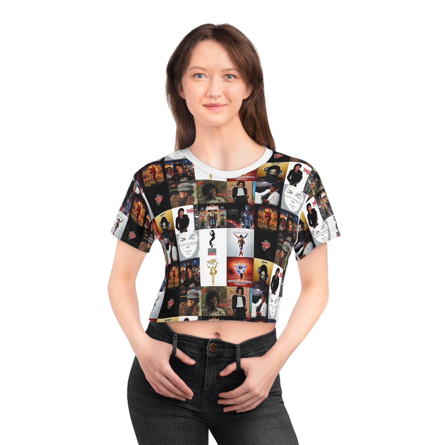 Michael Jackson Album Cover Collage Crop Tee